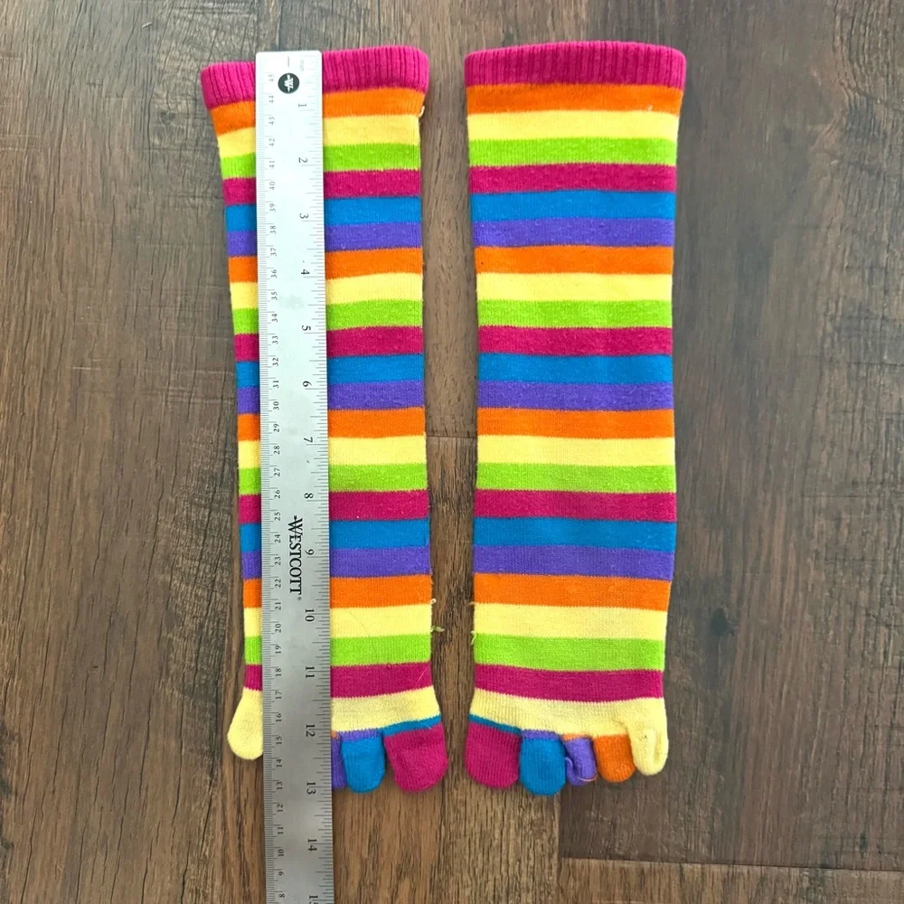 Retro style rainbow toe socks, unisex, kids